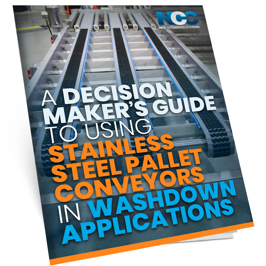 A Decision-Maker’s Guide to Using Stainless Steel Pallet Conveyors in Washdown Applications - mock eBook