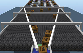 activated roller belt conveyor merging