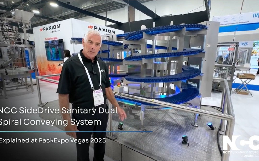 NCC SideDrive Sanitary Dual Spiral Conveying System Explained at PackExpo Vegas 2025